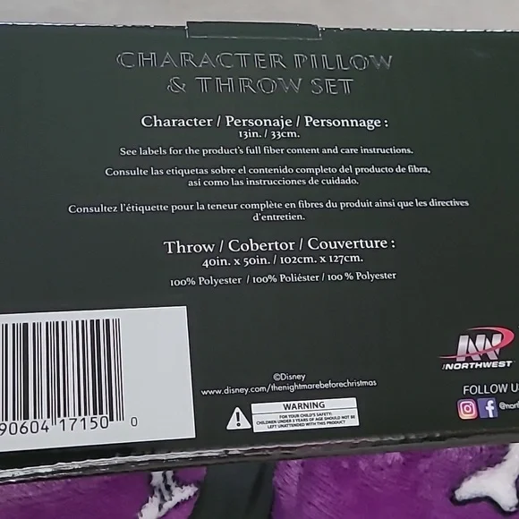 Jack Skellington fleece throw blanket - Picture 4 of 5